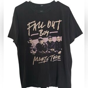Fall Out Boy‎ Mania Tour Black Faded Graphic T-Shirt Size Large